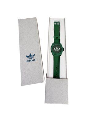 Adidas Process SP1 Trefoil Green Silicone Strap Watch Original Box Sporty